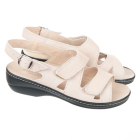 Ledersandalen f�r Damen by Diamante mit Absatz austauschbarem Fussbett und Klettverschluss - Gepr�gt von einem laufaktiven Design sind diese Sandaletten ein funktionales und zeitloses Schuhwerk...