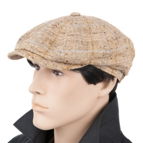 M�tze aus Seide Ballonm�tze Hatteras by Stetson karierte M�tze mit kleinem Schild - Dieses elegante und doch trendige Flatcap ist ein absoluter Bestseller. Die Besonderheit dieses Flat...