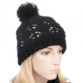 M�tze in Strick mit Bommel - 