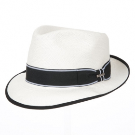 Naturstrohh�te Tuculedo Trilby by Stetson Hut mit schmaler Krempe und schwarzer Ripsband Garnitur - Eine ganz besondere Ausstrahlung bringt der Tuculedo von Stetson mit. Der helle Korpus mit kontrasti...