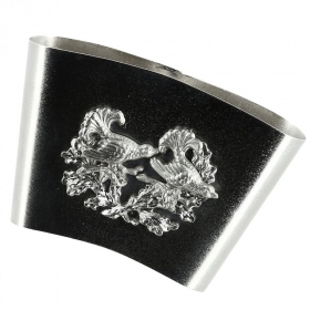 Oval case for feathers with hunting motive - 