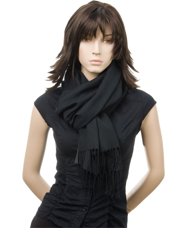 Edle schwarze Stola in feinster Pashmina-Qualit�t