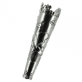Round case for feathers with beautiful decoration - 