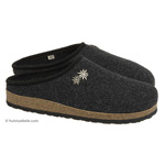 Slippers for men with double edelweiss alpine flower - 