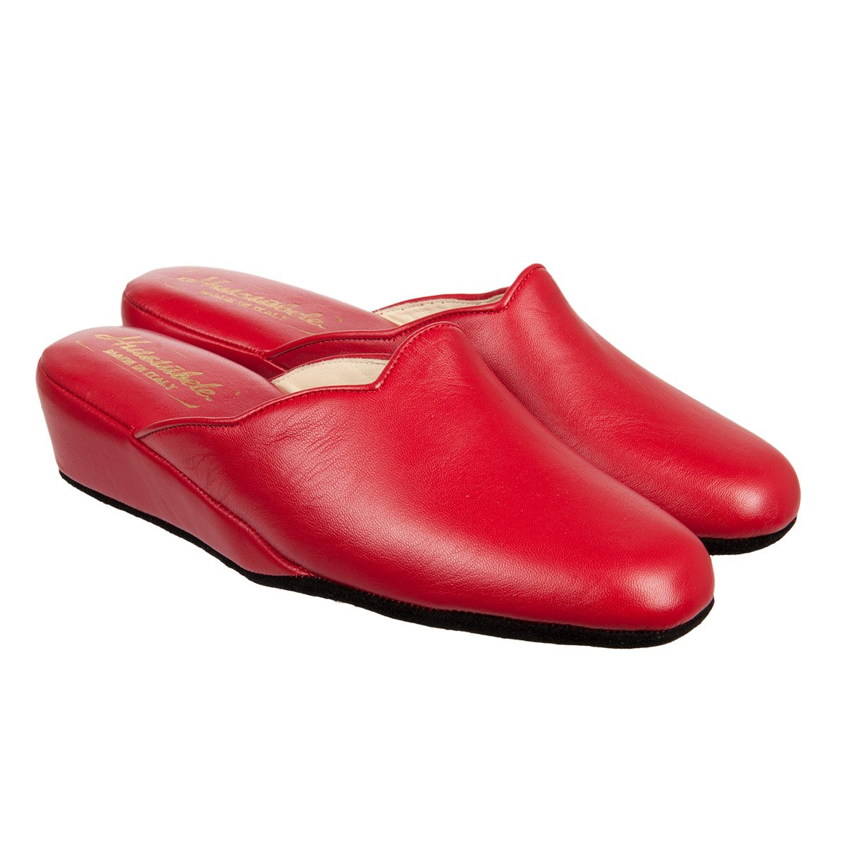 ladies slippers with a small heel