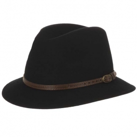 Sporty hat with small brim and leather band by HUTTER - 