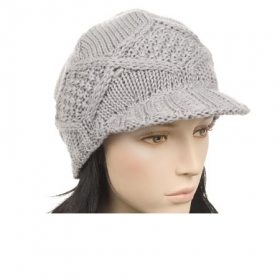 Sporty knitted cap with small visor - 
