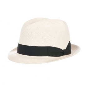 Straw hat with small brim in high quality Panama - handmade by natural straw Ecuadorian.