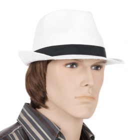 Straw trilby with elegant set - 