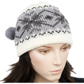 Strickm�tze mit Pommel und Innenfutter  - Die frischen Farben und eine verspielte Bommel pr�gen den ersten Eindruck dieser sportlichen Strickm...