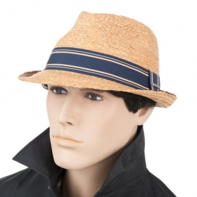 Strohhut Trilby by Stetson Herrenhut mit schmaler Krempe und blauem Stoffband - Besonders flott und sportlich wirkt dieser Trilby von STETSON nicht nur wegen der starken Garnitur, ...