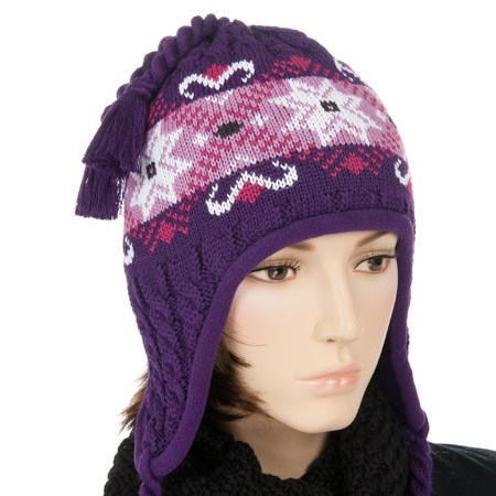 Strickm�tze mit peruvianischem Muster