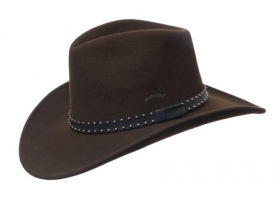 Westernhut Herrenhut Russel by Stetson Cowboyhut mit Lederband und Nieten - Im typischen Westernlook pr�sentiert sich dieser sportliche Hut von STETSON. Mit der formbaren Kremp...