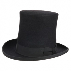 Zylinder in Haarfilz und Kopfh�he von 18 cm - Aus der Eigenproduktion von Hutstuebele stammt dieser elegante Zylinder mit einer Kopfh�he von 18 Ze...