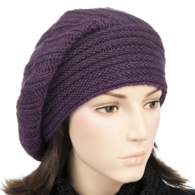 basque beret with knitted wrist - 