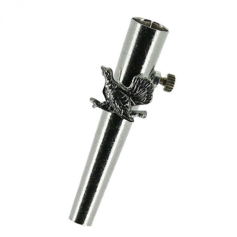 round case for feathers 4,5 cm with screw and wood grouse application