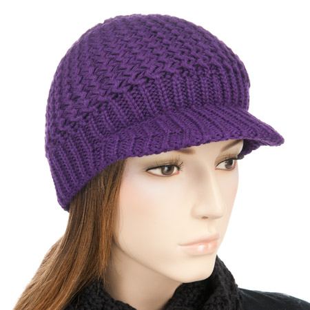 trendy wool cap with visor