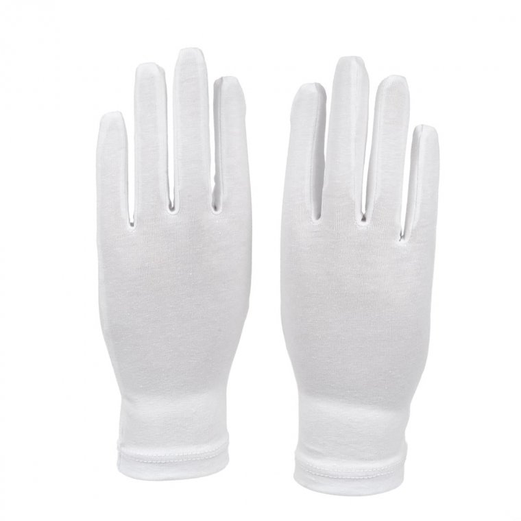 White elegant gloves out of cotton
