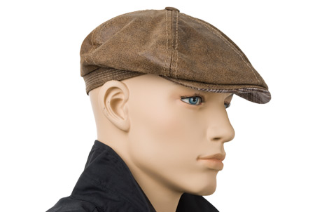 Flat cap by STETSON in leather