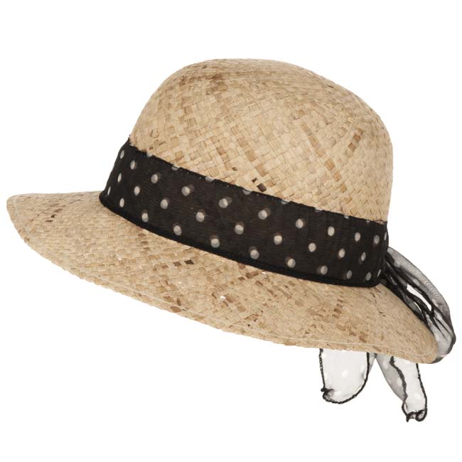 Airy straw hat with lovely band for woman - Bestseller