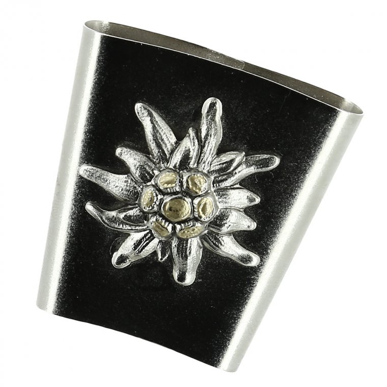 Oval case for feathers - edelweiss