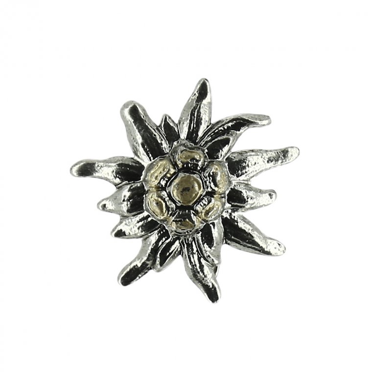 Pin for hats and coats - edelweiss