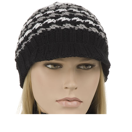 Trendy wool cap for women with small visor