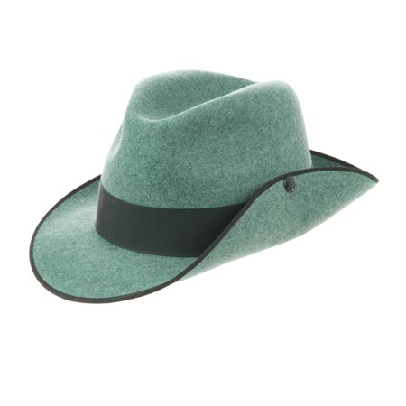 Hat in tyrolean design out of wool felt with a side button and black ribbon - MAYSER