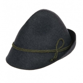 wool felt hat with silk cord for adults - tyrolean hat in woolfelt for adults  100 % woolfelt