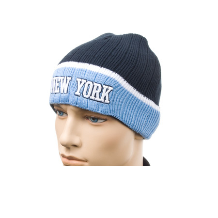 Trendy knitted cap with lettering New York