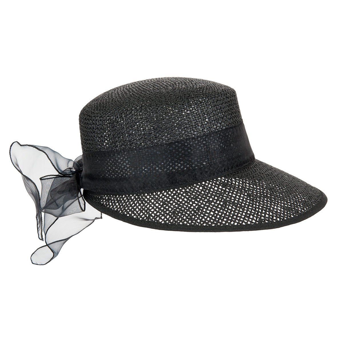 Textiluna Damen Strohhut Cowboy Style | Sommerhut Mit UV-Schutz In Schwarz