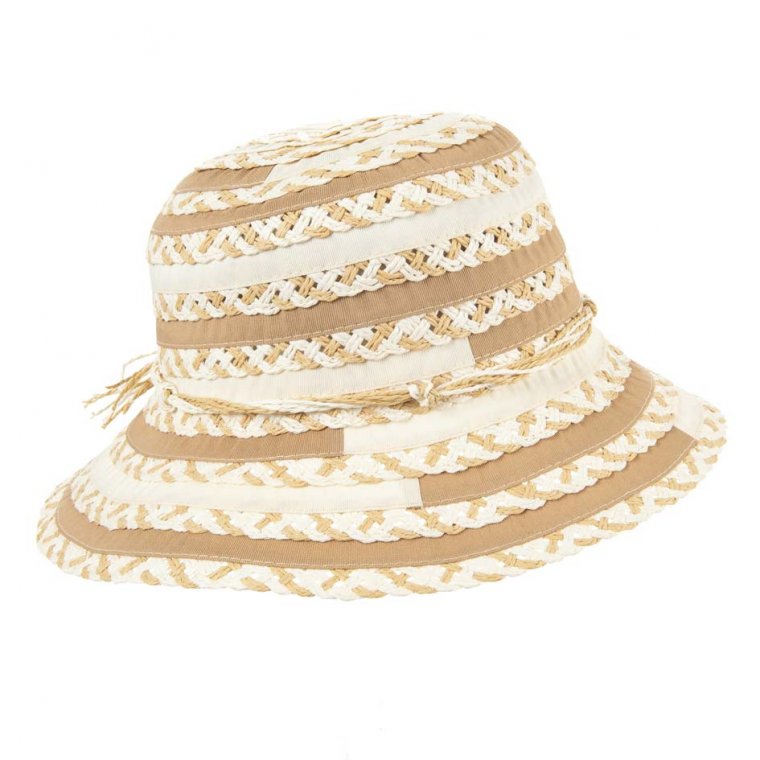 Braided fabric hat Beatrice in paper 
