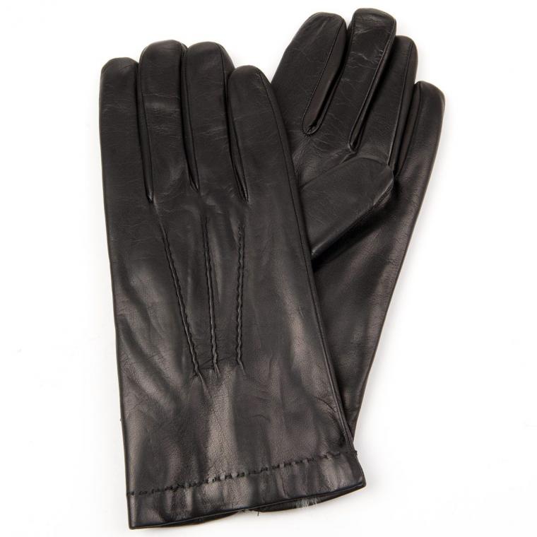 HUTTER Mens leather gloves with rabbit lining made in Italy