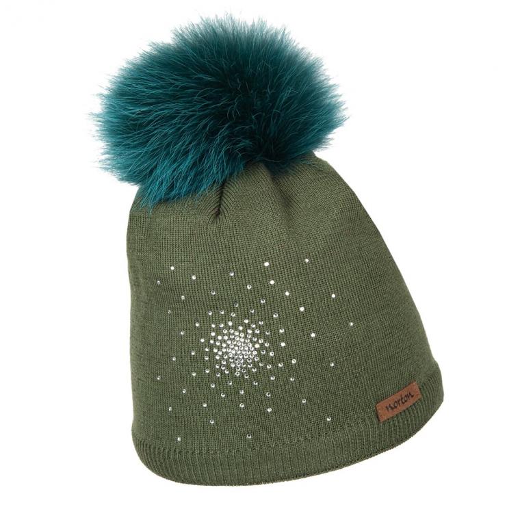 Pom pom hat with glitter decoration by 