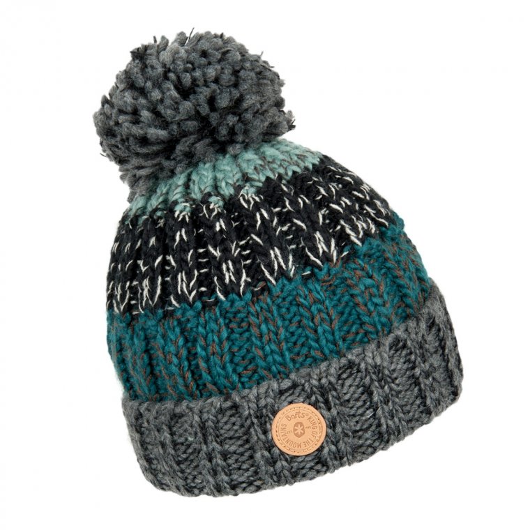 BARTS pompom hat with cuff and lining 