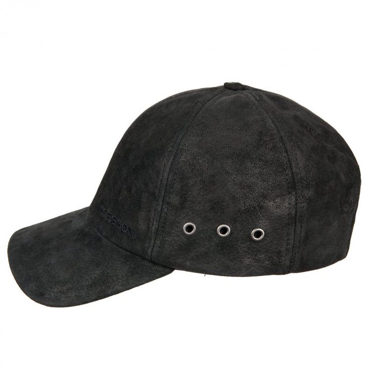 baseball cap in leather and lining in cotton by STETSON