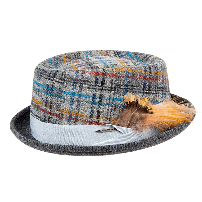 Pork Pie Hut für Herren mit Innenfutter und Komfort Schweißband von ALFONSO D´ESTE