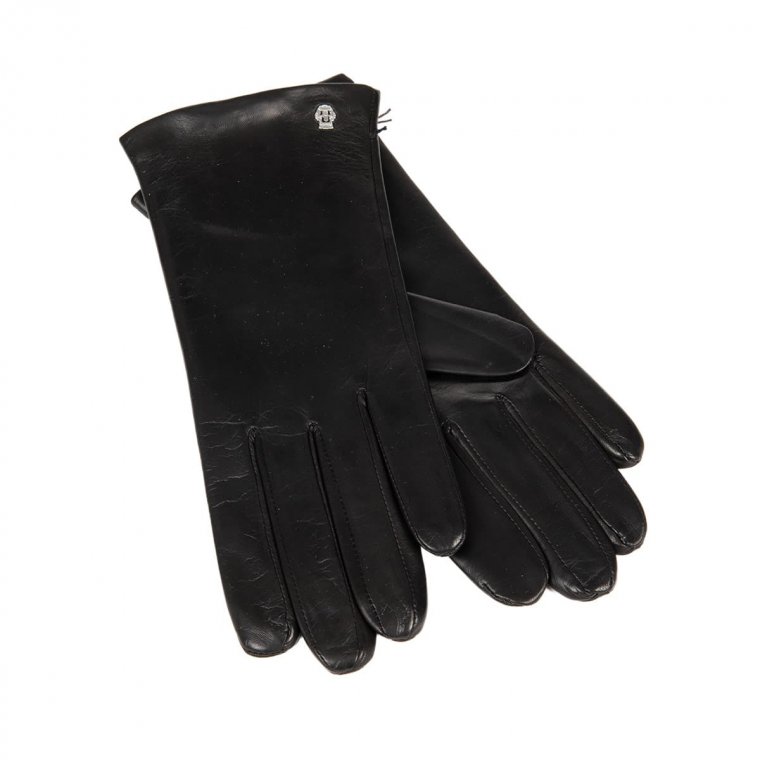 Damen Accessoires Handschuhe DSquared² Leder Handschuhe Aus Nappaleder Mit logo in Schwarz 