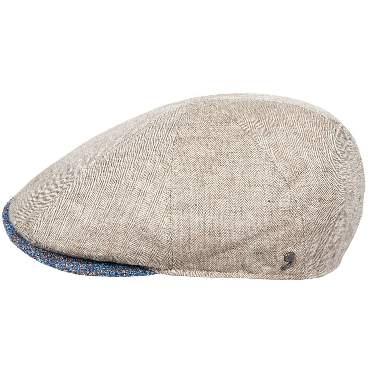 Fiebig® Cappello Flatcap In Lino Con Protezione UV Beige Nuovo Trend
