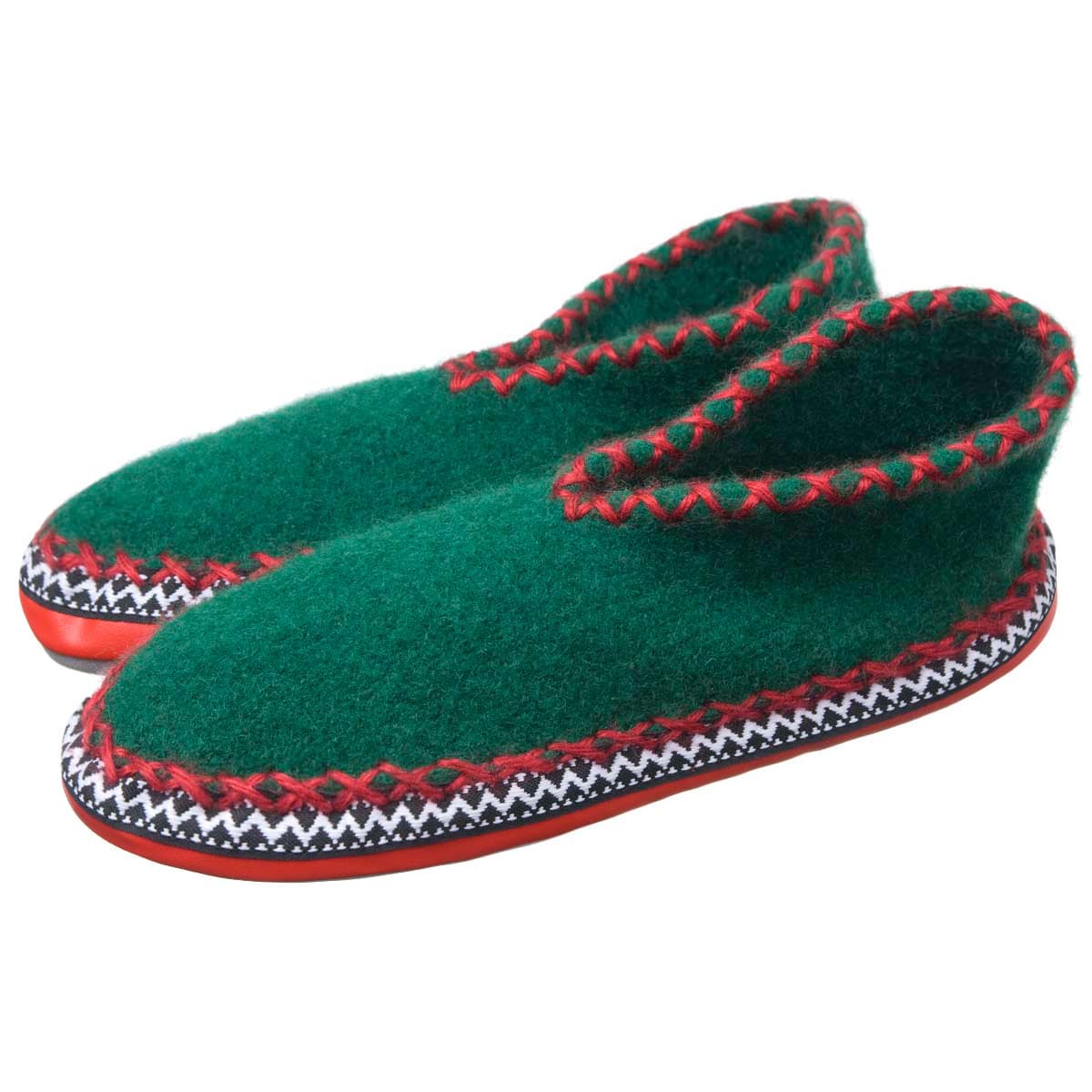 leather wool slippers