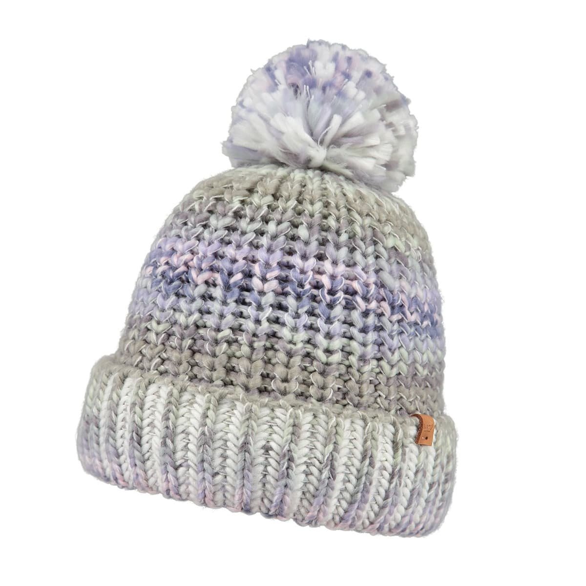 Barts Beanie Bobble Hat Knitted Cap White Whelp Chunky Knit Fleece 