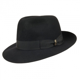 【新品未使用】Borsalino ラビットハット ブラック 58 バイカラー ハット 買取安い