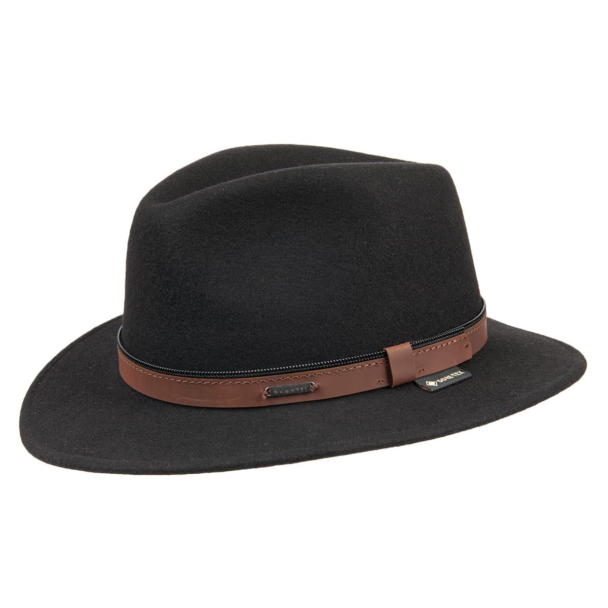 Accessoires Hüte Wollhüte Black Wool Brimmed Hat 