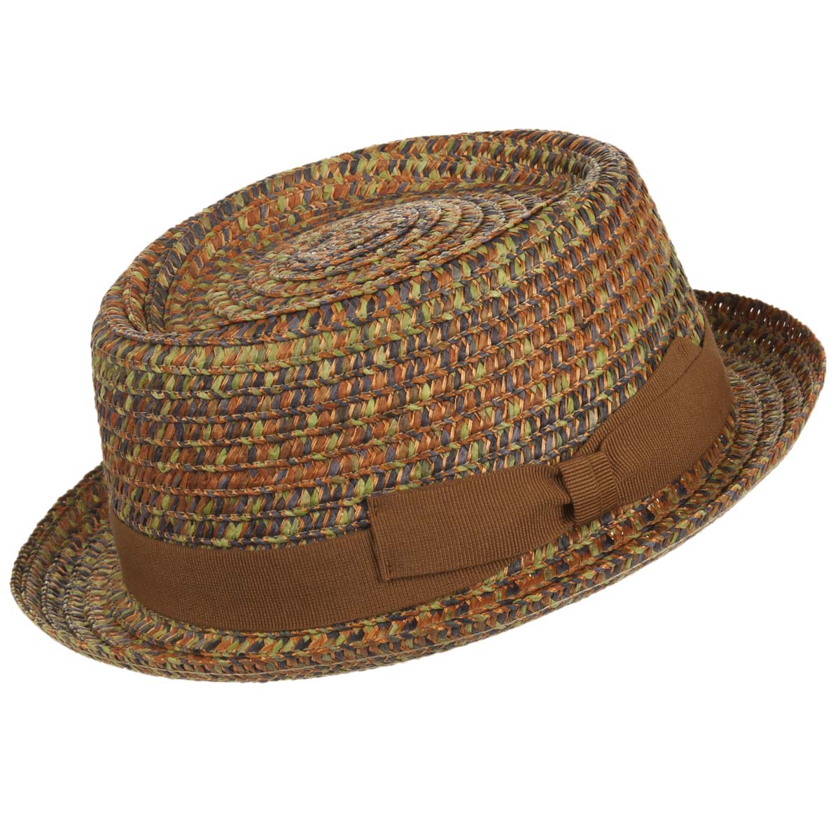 Trendy coloured Pork Pie hat in paperstraw