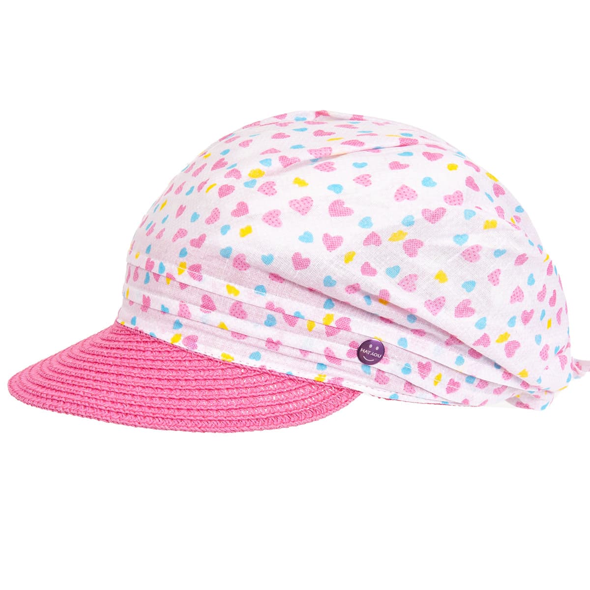 Berretto da bambina in paglia con foulard di cotone --\u003e Online Hatshop for  hats, caps, headbands, gloves and scarfs