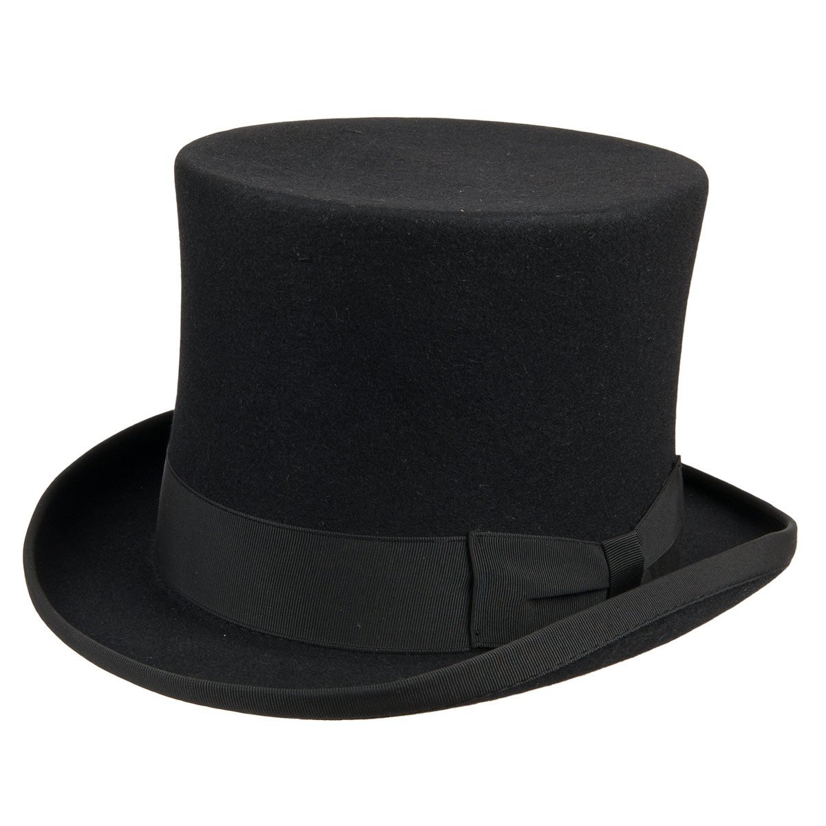 The handmade cylinder hat in felt and lined inside in silk