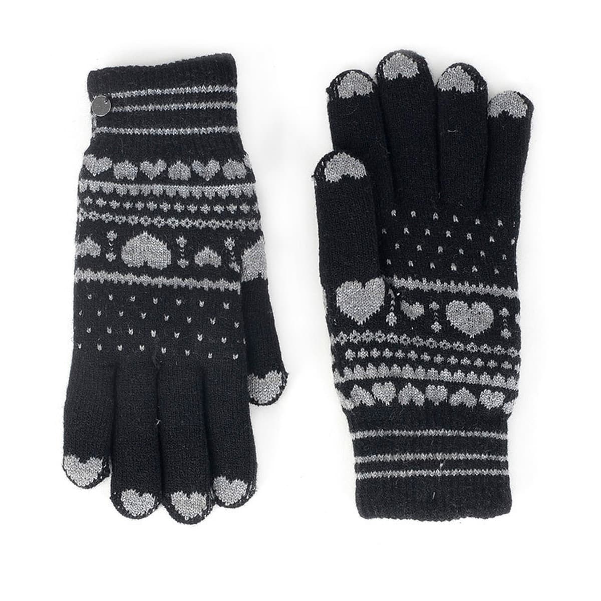 Ladies glove with snow stars hearts