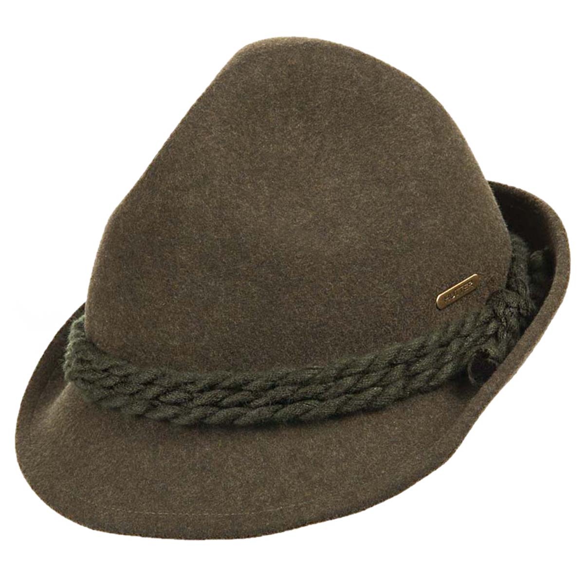 BROWN WOOL FELT FEDORA WIDE BRIMMED SHOWER PROOF HEADBAND