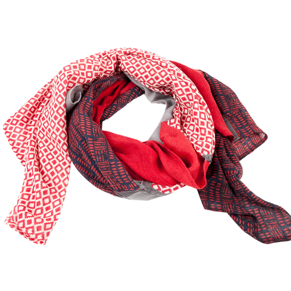 PASSIGATTI soft silk wool scarf with abstract patterns