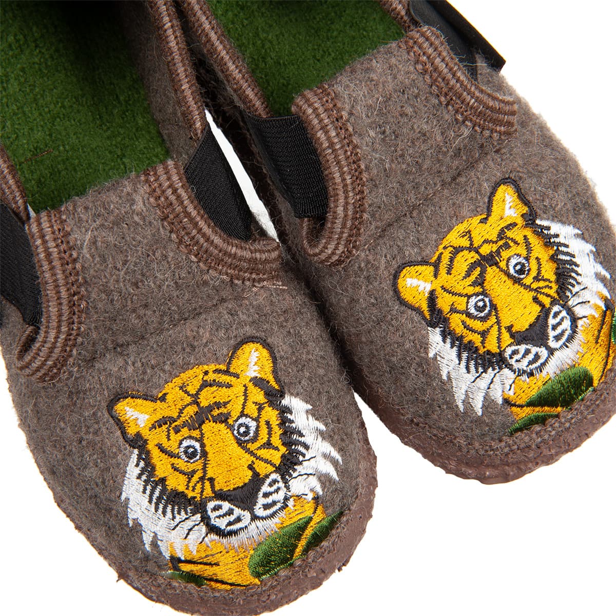 Orange fleece slippers Tiger animal feet with nails for children